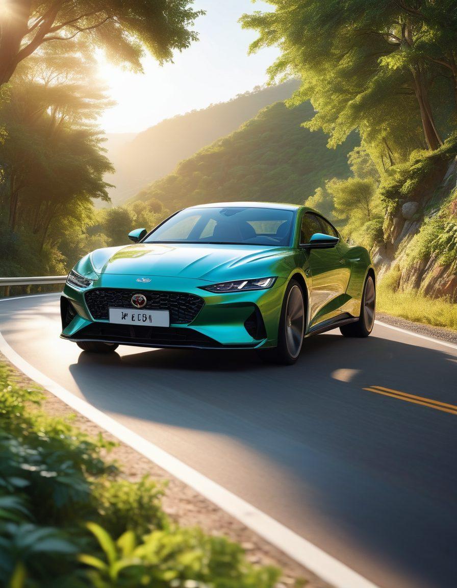 A serene driving scene featuring a joyful driver in a sleek car, with a beautiful landscape of winding roads and vibrant greenery around. The dashboard is illuminated with advanced tuning technology, symbolizing transformation and happiness. Bright sunlight filters through the car windows, adding warmth and a feeling of freedom. A subtle hint of musical notes in the air to represent the harmony of professional tuning. super-realistic. vibrant colors. scenic background.